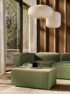 Reposapiés puf de pana con espacio de almacenamiento Lennon