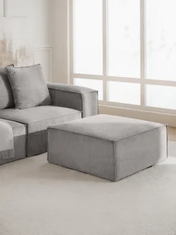 Reposapiés puf de pana Lennon