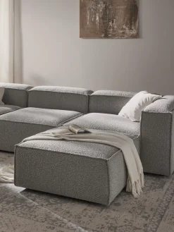 Reposapiés puf en tejido bouclé Lennon