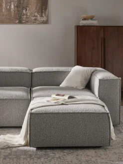 Reposapiés puf en tejido bouclé Lennon