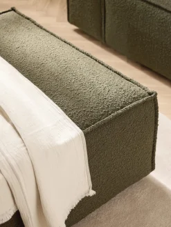 Reposapiés puf en tejido bouclé Lennon