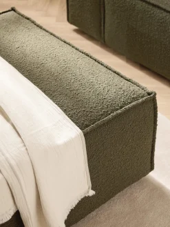 Reposapiés puf en tejido bouclé Lennon