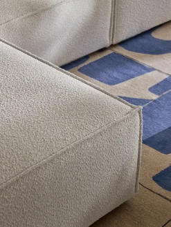 Reposapiés puf en tejido bouclé Lennon