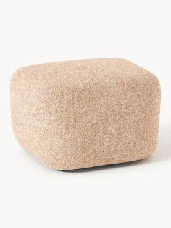 Reposapiés puf en tejido bouclé Wolke