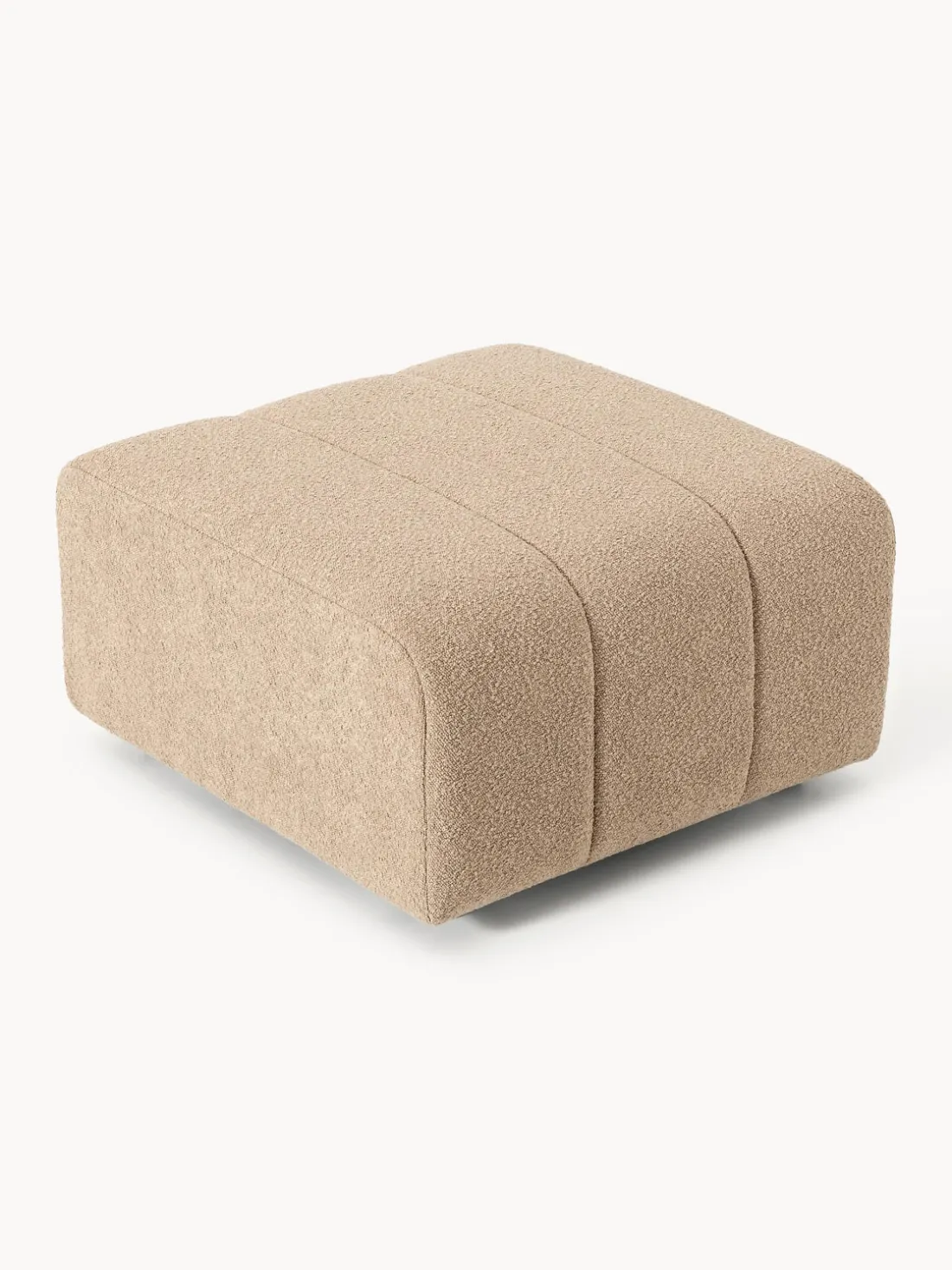 Reposapiés puf en tejido bouclé Lena