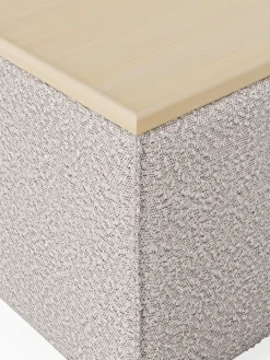 Reposapiés puf en tejido bouclé con espacio de almacenamiento Lennon