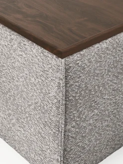 Reposapiés puf en tejido bouclé con espacio de almacenamiento Lennon