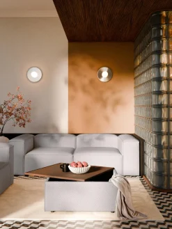 Reposapiés puf en tejido bouclé con espacio de almacenamiento Lennon