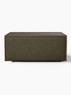 Reposapiés puf en tejido bouclé con espacio de almacenamiento Lennon