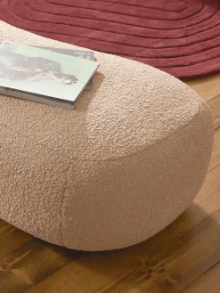 Reposapiés puf grande en tejido bouclé Alba