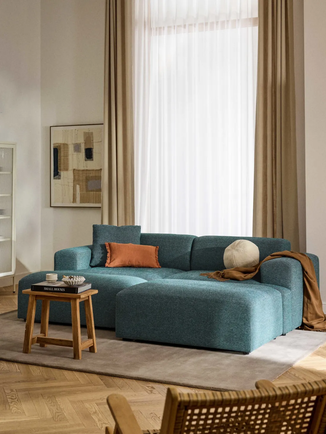 Reposapiés puf grande Melva, 116 x 72 cm