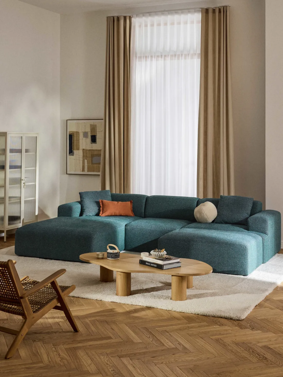 Reposapiés puf grande Melva, 116 x 72 cm