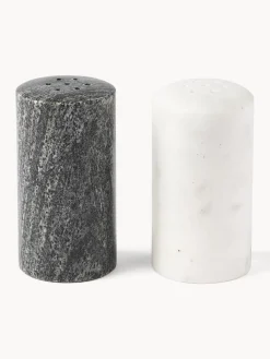 Salero y pimentero de mármol Agata, 2 uds.