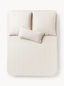 Sábana encimera de lino lavado con rayas Telma