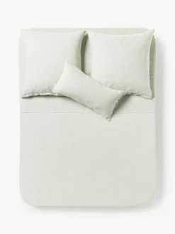 Sábana encimera de lino lavado con rayas finas Rinna