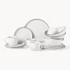 Set de desayuno artesanal de porcelana Salt, 4 comensales (16 pzas.)