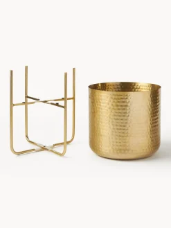 Set de macetero de metal martillado Nives, 2 uds.