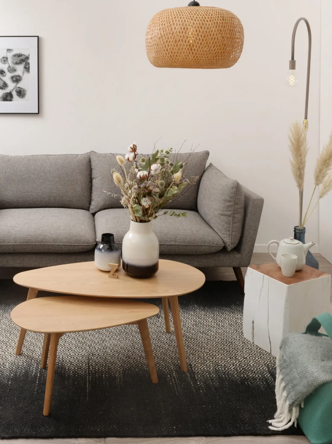 Set de mesas de centro de roble Bloom, 2 uds.