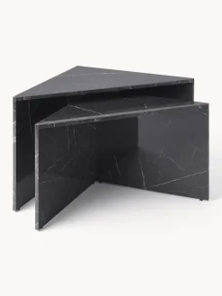 Set de mesas de centro en look mármol Vilma, 2 uds.