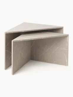 Set de mesas de centro en look mármol Vilma, 2 uds.