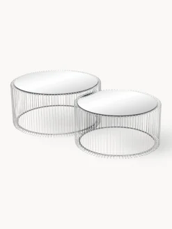 Set de mesas de centro Wire, 2 uds., tablero de vidrio