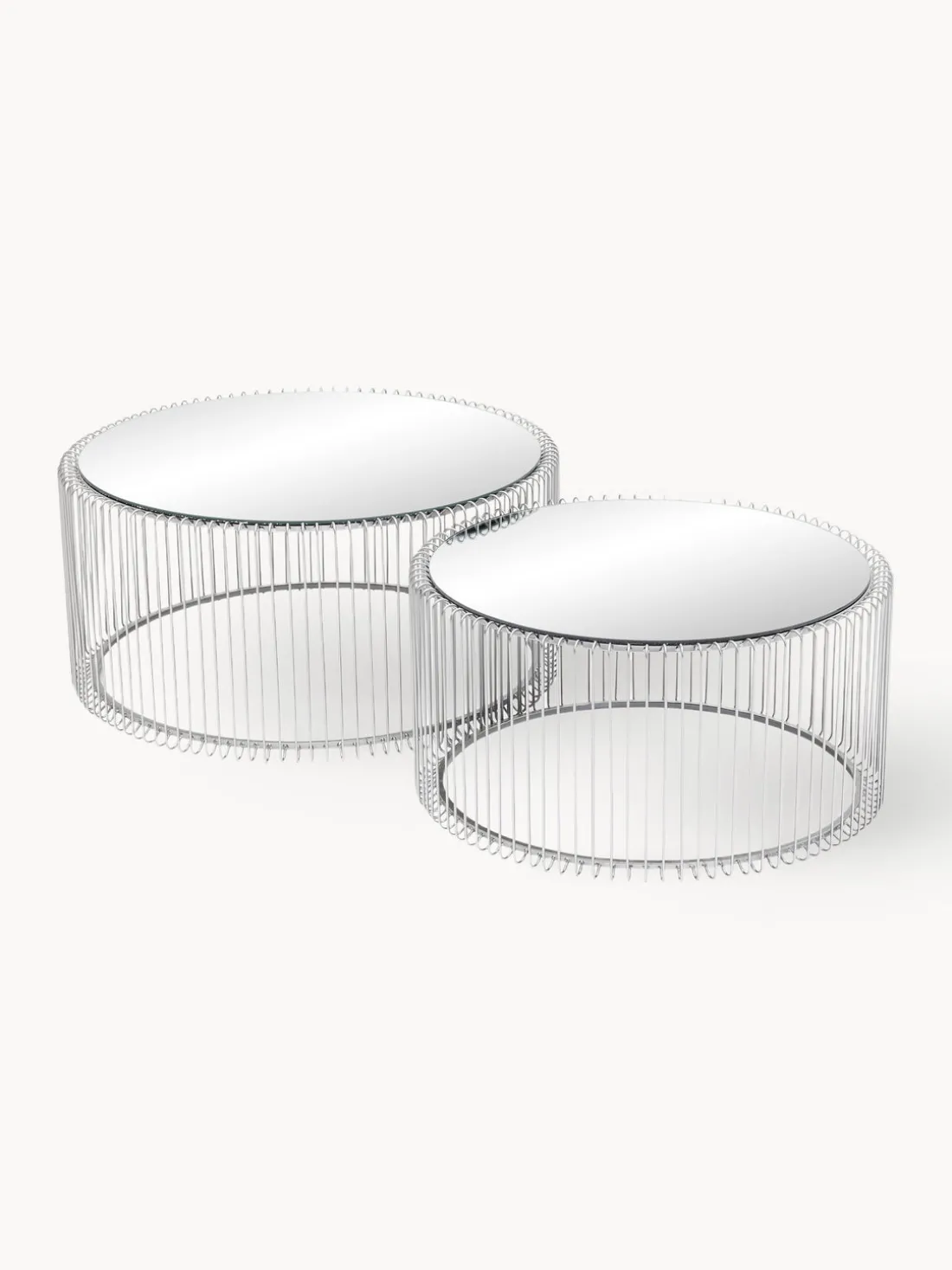 Set de mesas de centro Wire, 2 uds., tablero de vidrio