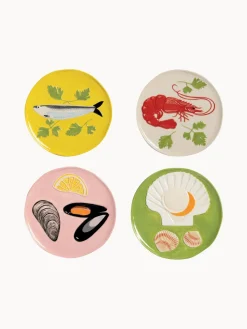 Set de platos de dolomita pintado a mano De La Mer, 4 uds.