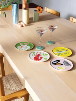 Set de platos de dolomita pintado a mano De La Mer, 4 uds.