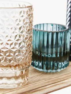 Set de portavelas con bandeja de madera Homa, 6 pzas.