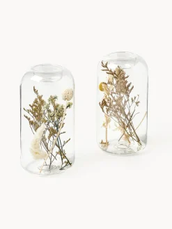 Set de portavelas con flores secas Eleonora, 2 uds.