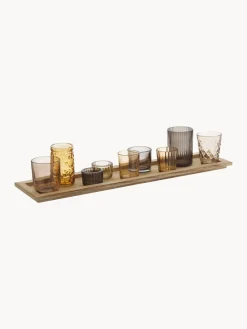 Set de portavelas de vidrio Wessel, 10 pzas.