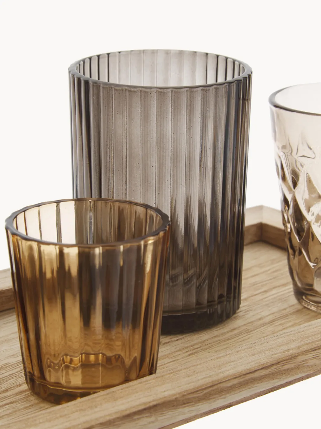 Set de portavelas de vidrio Wessel, 10 pzas.