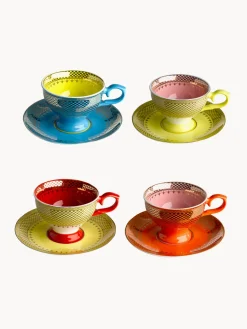 Set de tazas de espresso con platitos Grandma, 4 uds.