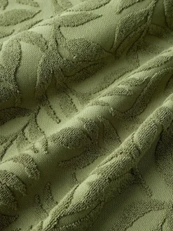 Set de toallas de algodón con relieves Leaf, tamaños diferentes