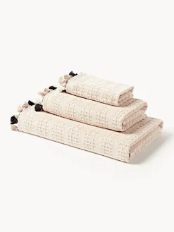 Set de toallas de terciopelo con flecos Tallulah, tamaños diferentes