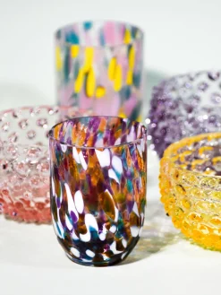 Set de vasos de agua pequeños artesanales Splash, 6 uds.