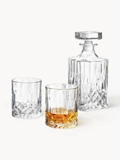 Set de whisky con relieve de cristal George, 3 pzas.