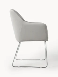 Silla con reposabrazos de terciopelo Isla