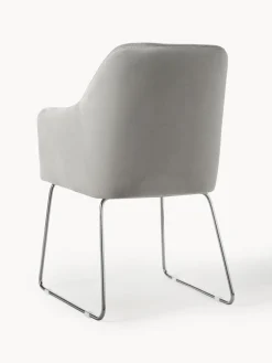 Silla con reposabrazos de terciopelo Isla