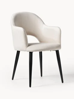Silla con reposabrazos de terciopelo Rachel