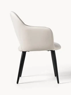 Silla con reposabrazos de terciopelo Rachel