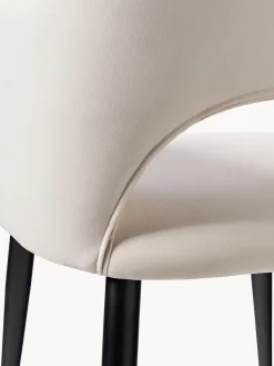 Silla con reposabrazos de terciopelo Rachel