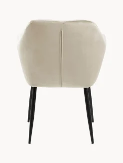 Silla con reposabrazos de terciopelo Emilia