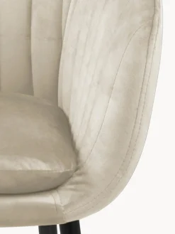 Silla con reposabrazos de terciopelo Emilia