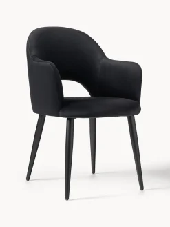 Silla con reposabrazos de terciopelo Rachel