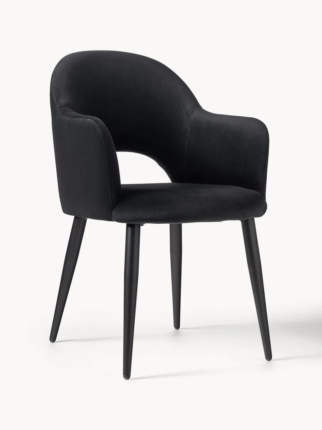 Silla con reposabrazos de terciopelo Rachel