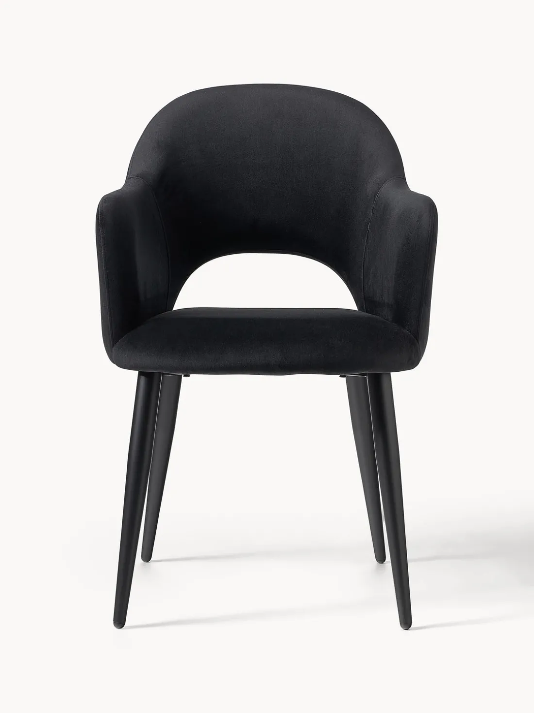 Silla con reposabrazos de terciopelo Rachel