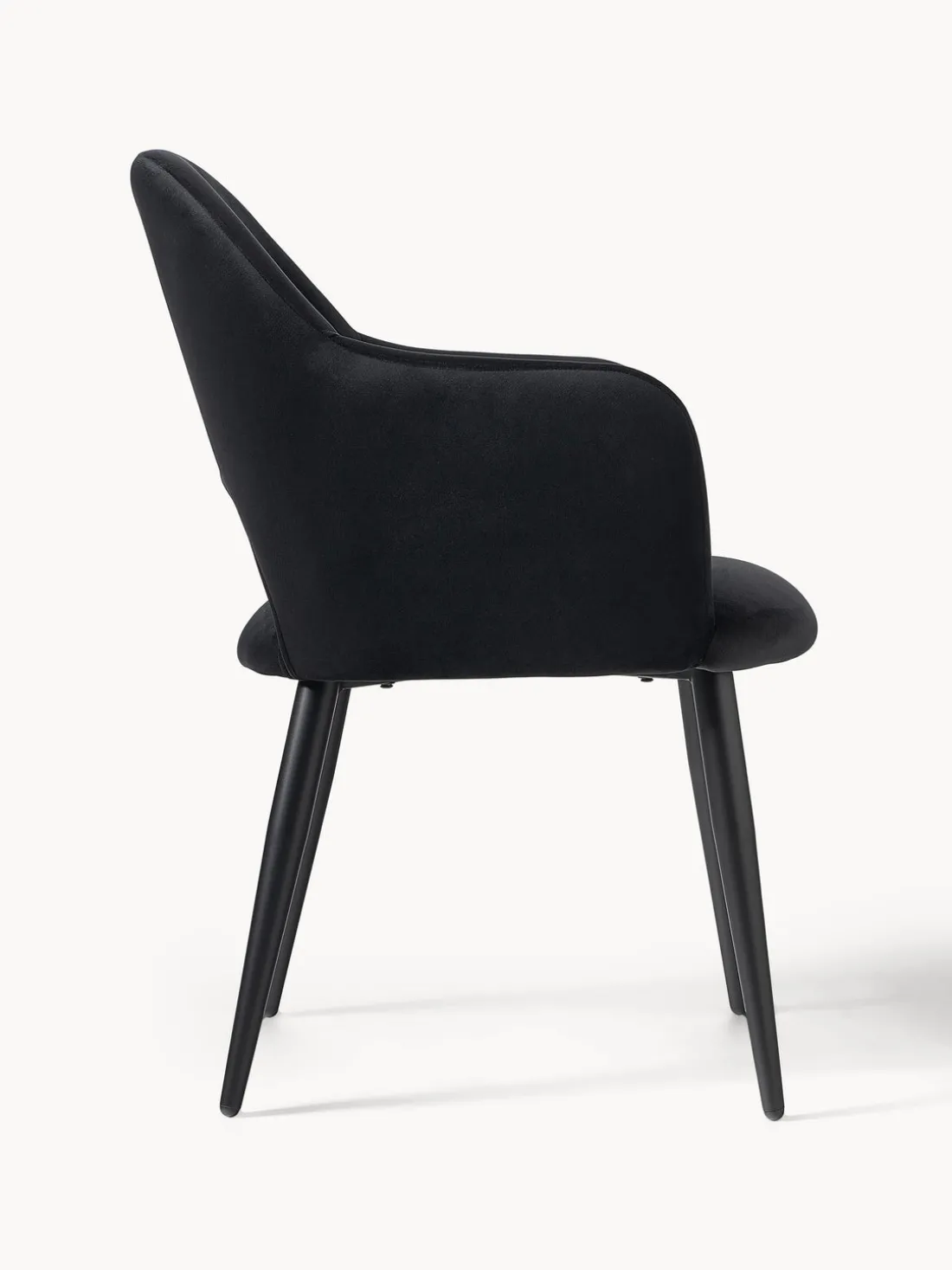 Silla con reposabrazos de terciopelo Rachel