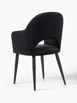 Silla con reposabrazos de terciopelo Rachel