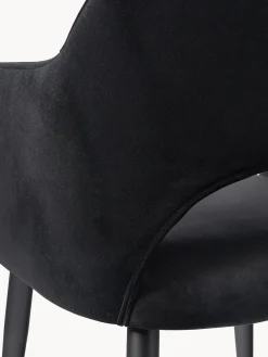 Silla con reposabrazos de terciopelo Rachel